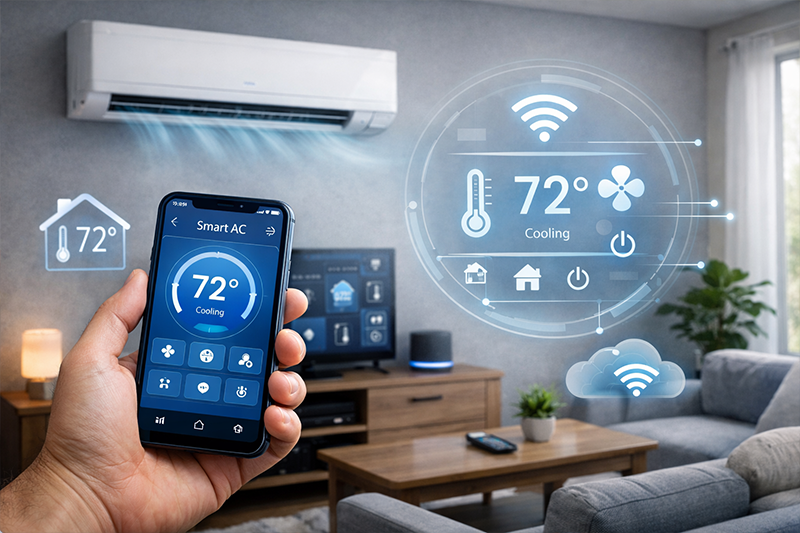 Smart AC controlled by mobile app