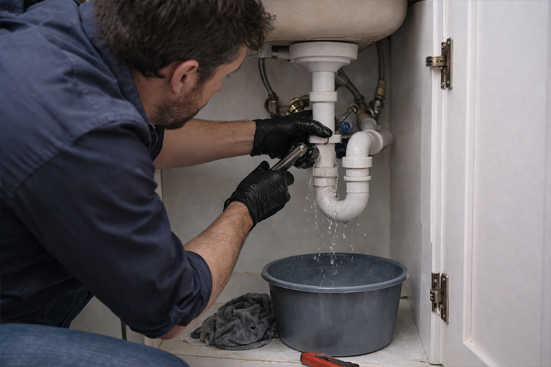 Leak repair under sink